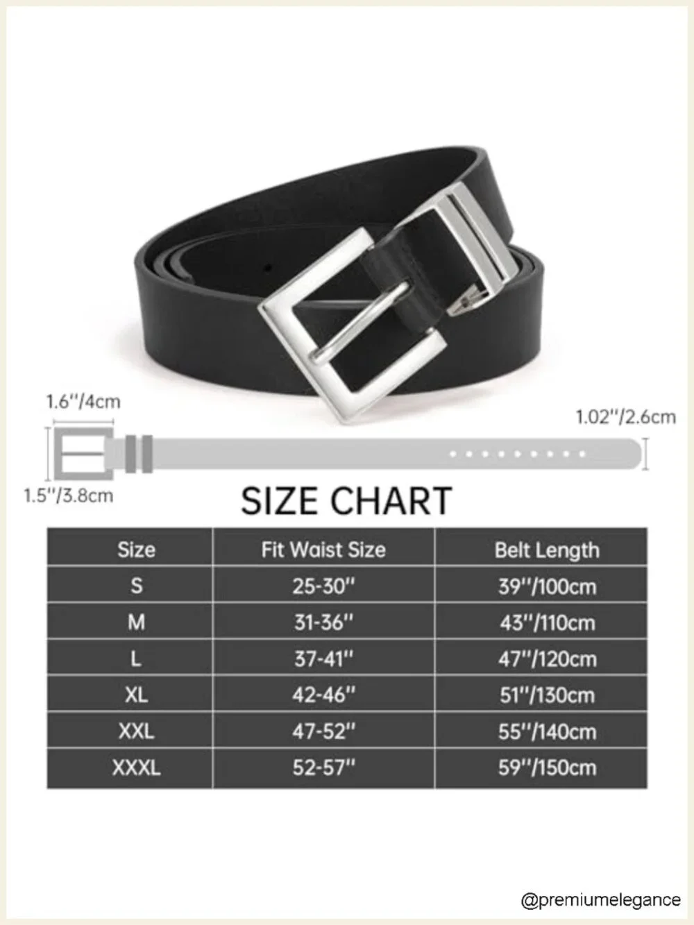 Women's Faux Leather Belt Square Buckle Waist Belt